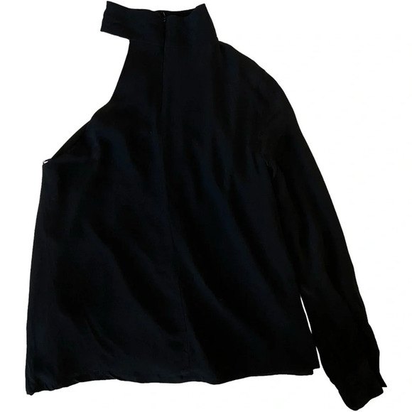 ELLIATT x REVOLVE Black Cubism One Shoulder Mock Neck Top Asymmetrical Blouse S - Picture 6 of 10